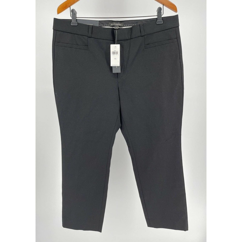 Banana Republic Sloan Pants Black Straight Leg Pockets New Size 14S